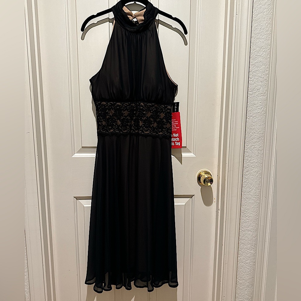 NWT fully lined sheer black dress